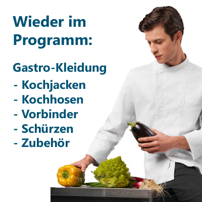Gastrokleidung Kocharbeitskleidung entdekcen