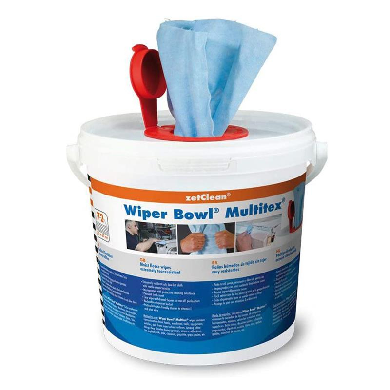 Produktbild von ZVG Wiper Bowl Polytex – 1 Eimer Feuchte Reinigungstücher Mit Aloe Vera, Fusselfrei, Für Werkstatt & Industrie
