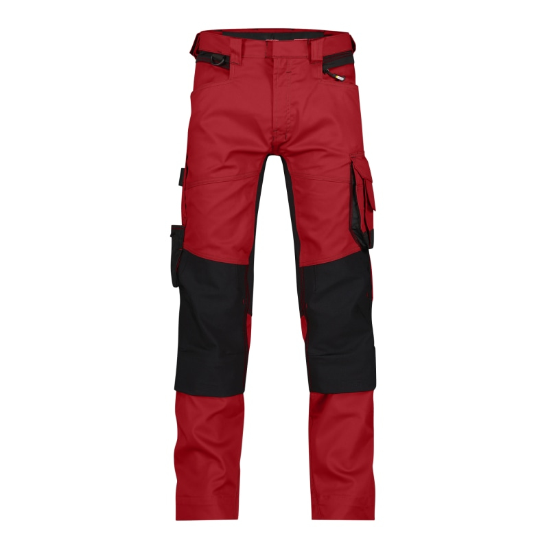 Dassy DYNAX Arbeitshose mit Stretch und Kniepolstertaschen rot/schwarz 44 (STANDARD Schrittlänge)