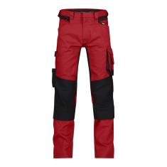 Dassy DYNAX Arbeitshose mit Stretch und Kniepolstertaschen rot/schwarz 54 (STANDARD Schrittlänge)