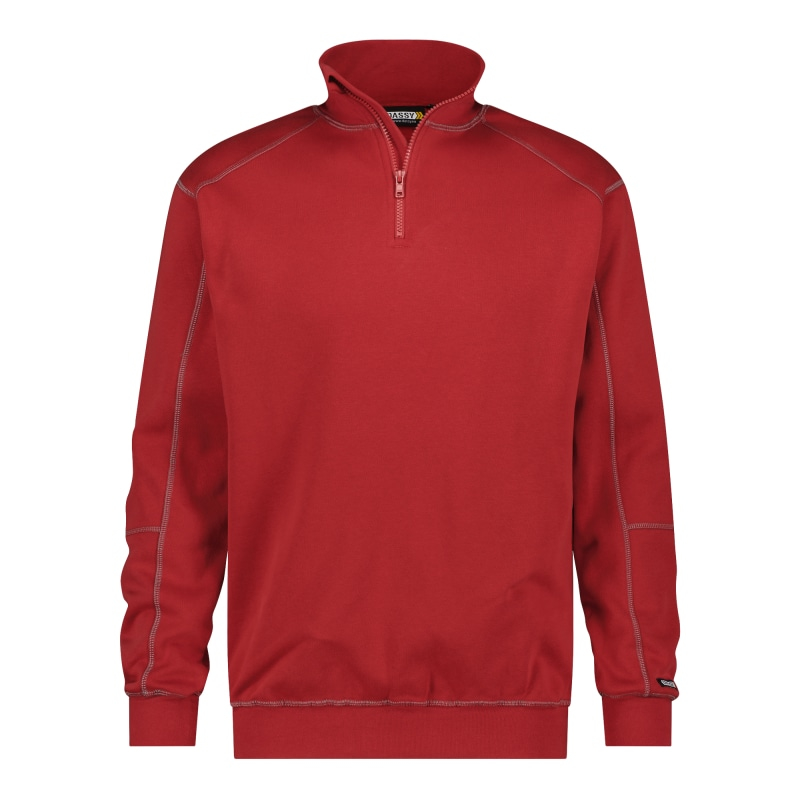 Dassy FELIX Sweatshirt mit Reißverschluss-Kragen, einfarbig rot S