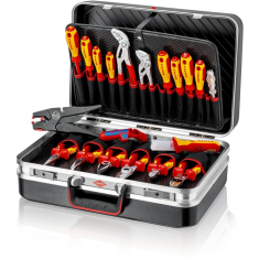 Werkzeugkoffer für Elektroinstallation, 20-tlg. im Koffer aus ABS-Material KNIPEX