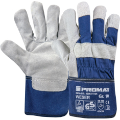 Handschuhe PROMAT Weser blau EN 388 PSA II, Größe 10