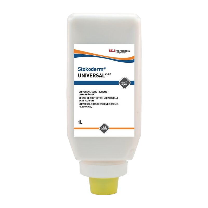 Hautschutzcreme Stokoderm Univ.PURE 1l schwach fettend,unparfümiert Softflasche