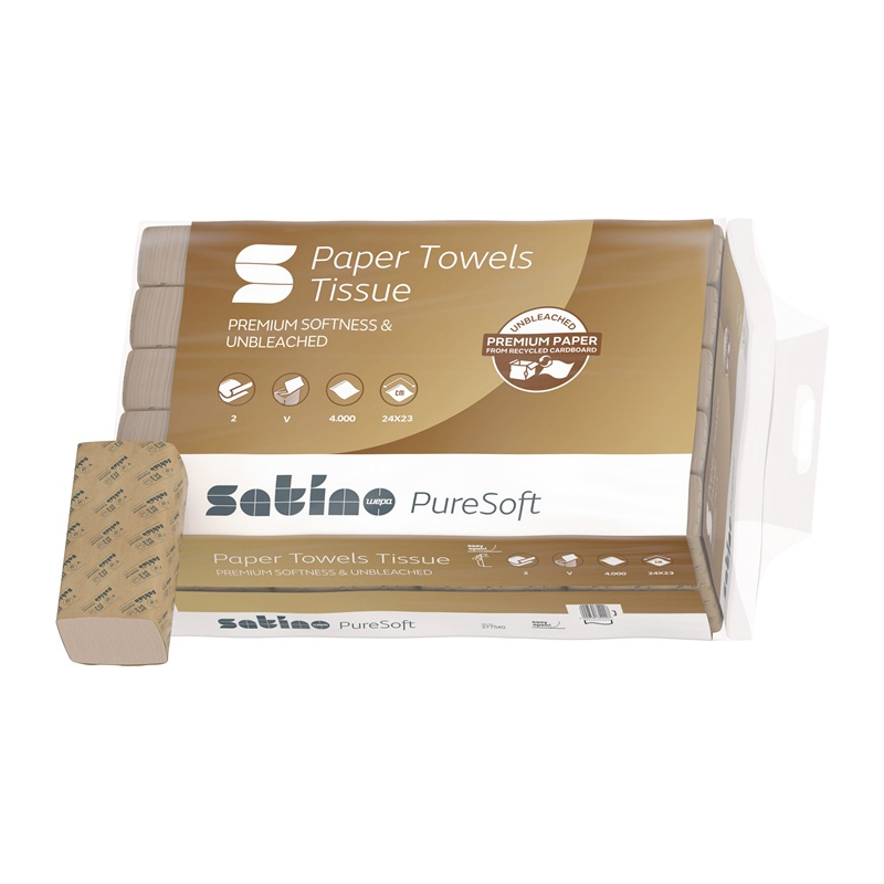 Handtuchpapier Satino PureSoft 2-lag.soft beige L230xB240ca.mm 20x200 Tü Krt.