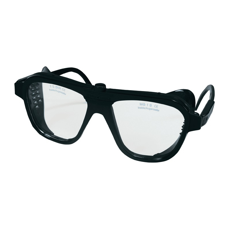 Schutzbrille EN 166 Bügel schwarz,Scheibe klar Nylon,Glas