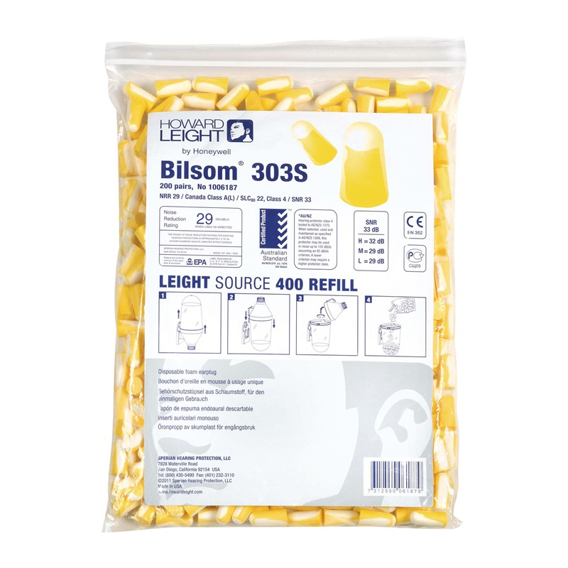 Gehörschutzstöpsel Bilsom 303S EN 352-2 SNR 32 dB Nachfüllpack 200 PA/Pack,Gr.S