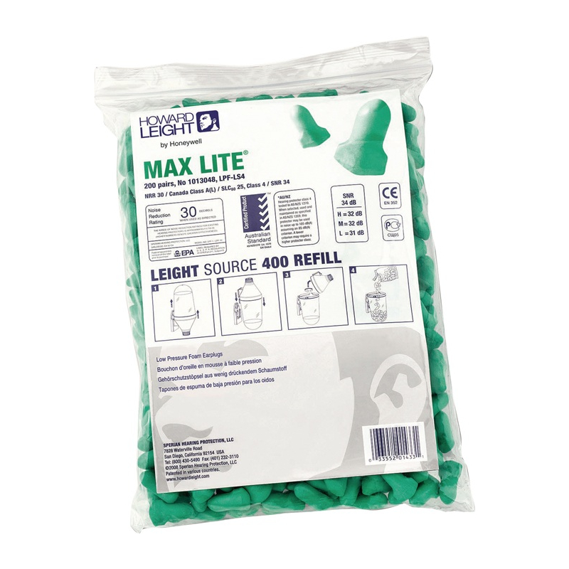 Gehörschutzstöpsel MAX LITE REFILL LS400 EN352 SNR 34 dB Nachfüllpack 200 PA/Pk.