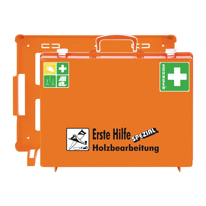 Erste Hilfe Koffer Beruf SPEZIAL Holzbearbeitung B400xH300xT150ca.mm orange