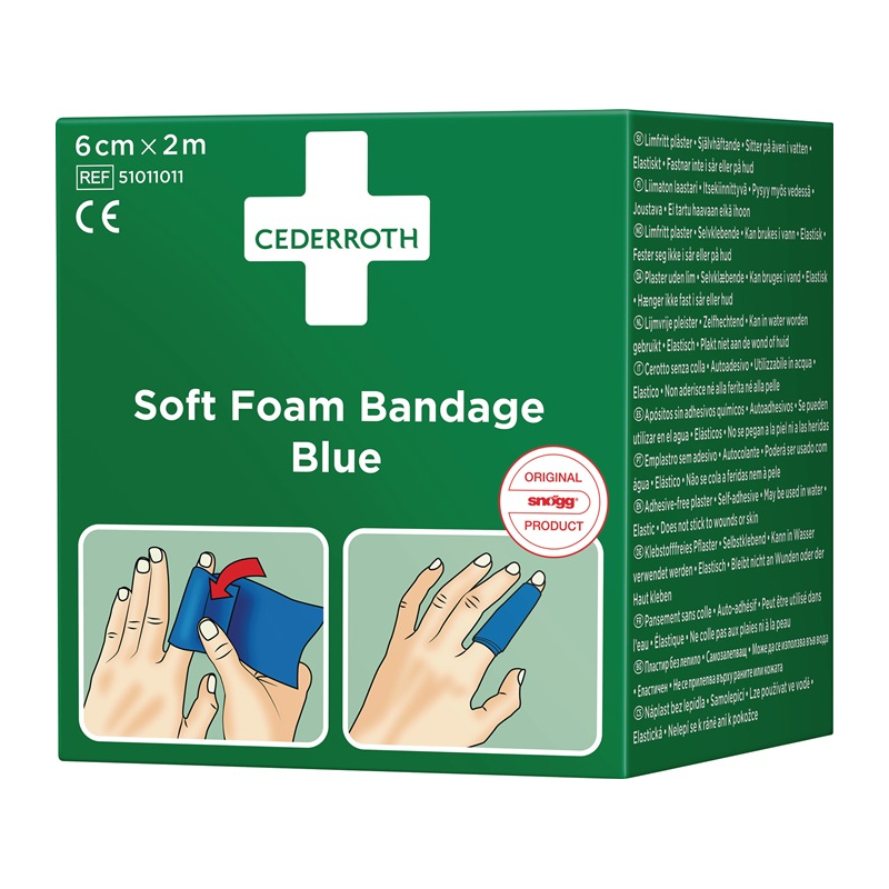 Soft Foam Bandage selbsthaftend elastisch,blau Rl.6cmx2m CEDERROTH