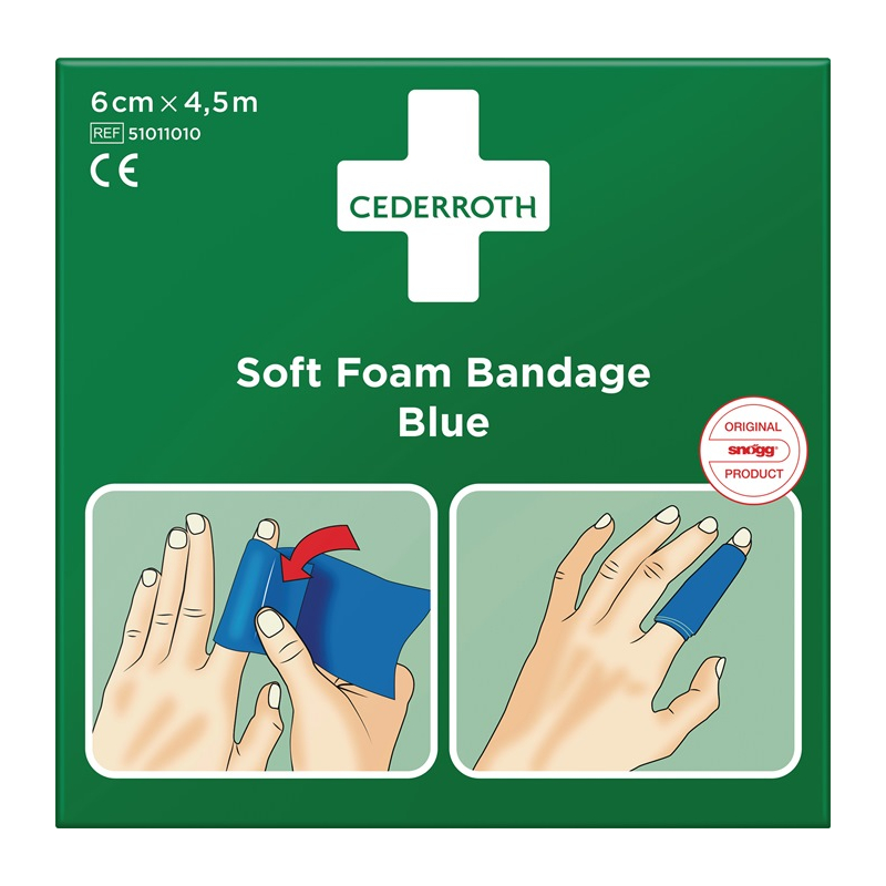 Soft Foam Bandage selbsthaftend elastisch,blau Rl.6cmx4,5m CEDERROTH