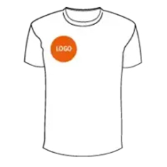 Logo-/Motiv-Druck, klein, auf die rechte Brust vom Shirt