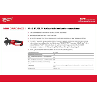 (25) M18 CRAD2-0X | FUEL™ Akku-Winkelbohrmaschine (4933471641)