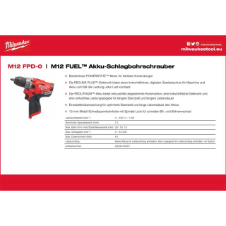 (2) M12 FPD-0 | FUEL Akku-Kompakt-Schlagbohrschrauber (4933459801)