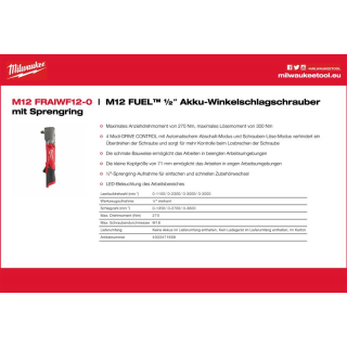(15) M12 FRAIWF12-0 | FUEL Akku-Rechtwinkliger Schlagschrauber 1/2"  (4933471699)